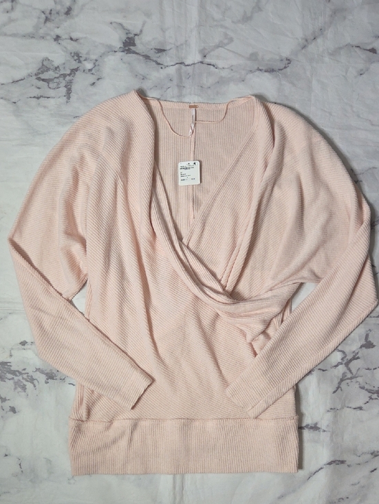 Free People Sweaters - Free People Cozy With You Ribbed Wrap Pullover Sweater In Champagne Toast